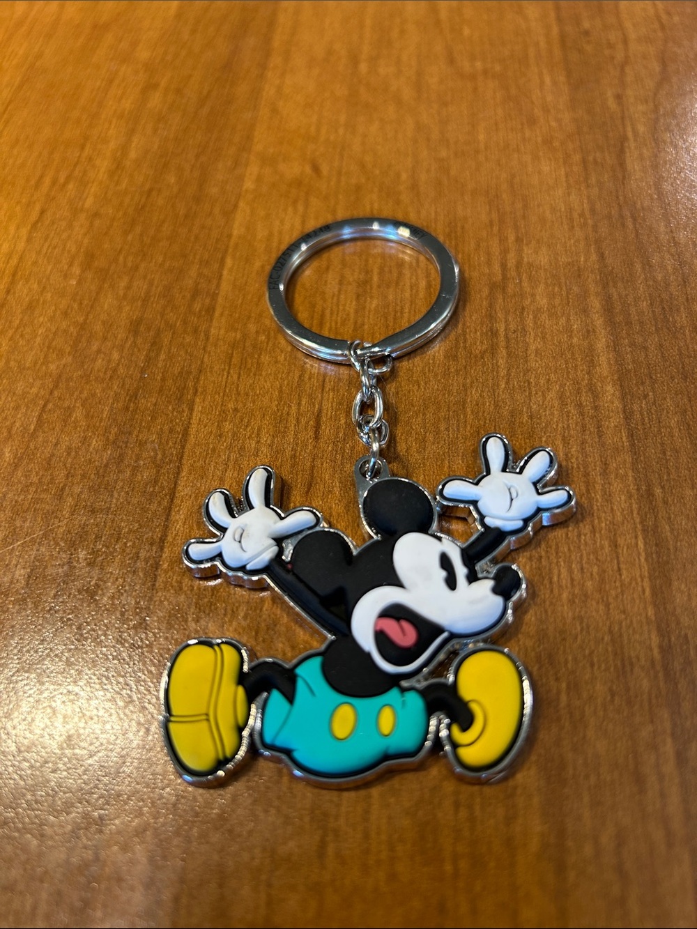 Disney Mickey Mouse Blue & Yellow Metal Keychain -